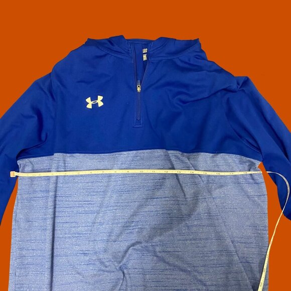 Under Armour HeatGear Blue Two-Tone Quarter-Zip Hoodie (Men’s Large) - Picture 6 of 8